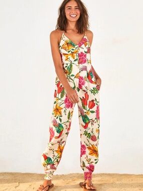NWT FARM RIO Toucans Garden Halter Neck Jumpsuit Sz XS - $225